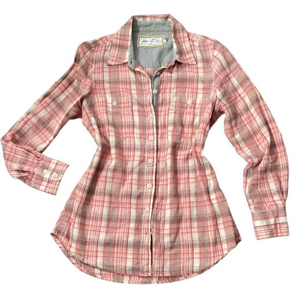 Aventura Organic Plaid Button Down Long Sleeve Shirt Sz S #41A - Picture 2 of 9